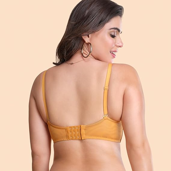 Enamor Innovations Pure Ease Cloudsoft Longline Lace Plunge Bra – No-Pinch, No-Dig, Padded, Wirefree, High Coverage F125